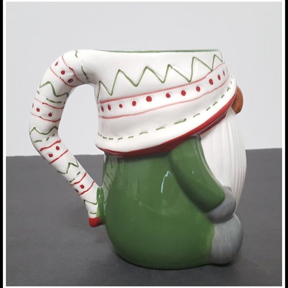 NEW RARE Pottery Barn Christmas Figural Festive Gnome 13 OZ Earthenware - Picture 4 of 7